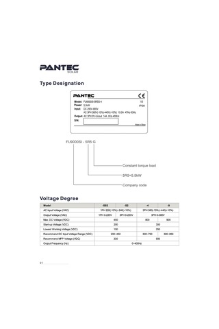 Pantec 5.5hp 4kw Solar Pompa Inverter 3x220v Fu9000sı-004g-ss2