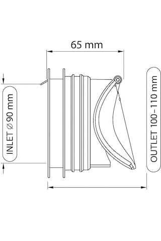 110'luk Çekvalfli Klozet Gider Aparatı - Koku Ve Kemirgen Bariyer