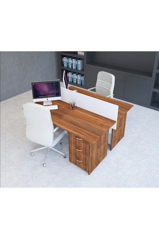 Burovena Vena Nil Workstation Ikili Çalışma Masa 158Cm X 140Cm X 115H