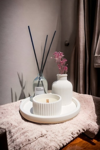 Dekoratif Mini Vazo Fresh Soft Oda Kokusu Dekoratif Mum Yuvarlak Stantlı Set