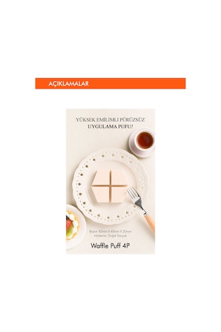 Missha Waffle Puff Köşeli Makyaj Süngeri 4 Adet