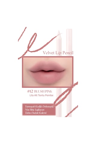 Kremsi Formüle Sahip Dudak Kalemi Ve Kalemtıraş Seti Clıo Velvet Lip Pencil Set 12 Blush Pink