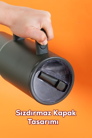 Perotti 17238-3 Colte V2 Paslanmaz Çelik Sporcu Termos Bardak Matara Yeşil 1,2 Lt Yeşil