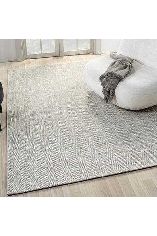 Düz Açık Gri Kılçık Desenli Modern Halı - L665grbo