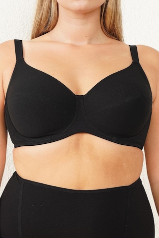 Magic Form 6838 Kadın Penye Desteksiz Balenli Toparlayıcı Sütyen-siyah Siyah