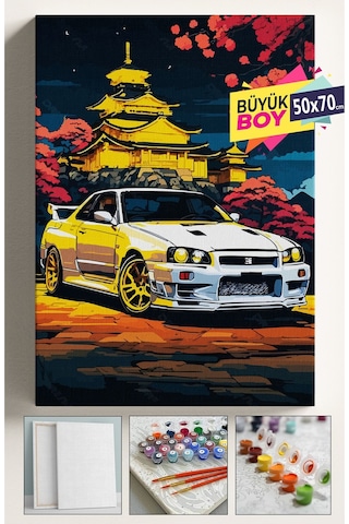 Sayılarla Boyama Seti Numaralı Tuval Fırça Boya Dahil Kasnaklı Set 50x70 Cm - Subaru