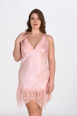 Aria's Closet Arias Closet Büyük Beden Somon Gecelik 2112 SOMON