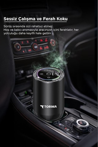 Torima Tcf-04 Araç İçi Hava Nemlendirici & Hareket Algılamalı Koku Makinesi Ebony Agarwood Esansı Aromaterapi Difüzör Araç Kokusu