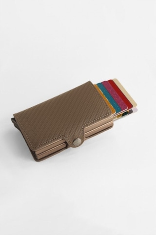 Wrapsol Mekanizmalı Cüzdan Akıllı Kartlık Çiftli Kahve Karbon Siyah