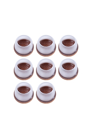 Neevoyu 8 Adet Büyük Boy Şeffaf Yuvarlak Sandalye Ayak Koruması - Sessiz Kaydırmalı, Dayanıklı Tpe Materyal, Zemin Koruyucu