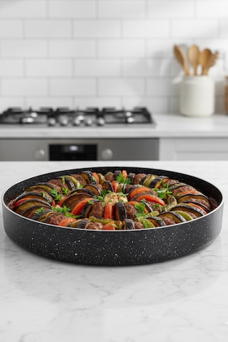 Meşeler Granit Fırın Tepsisi - Fırın Kabı 32 Cm Siyah Siyah