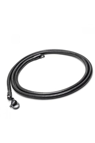 Erkek Spiral Çelik Kolye 3mm 9195 Siyah