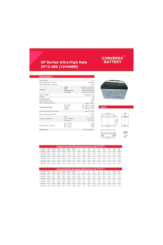 Converex Xp12-400 12v 110ah High Rate