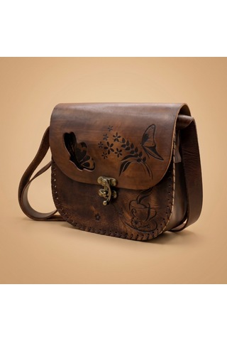 Morgen Craft Woda Deri Çanta - Kol Çantası - Kadın - 31x39.5x3.5 Kahverengi