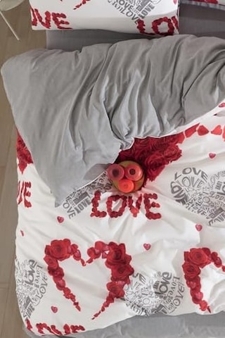 Pamuklu Çift Kişilik Nevresim Seti Nevresim Ve Yastık Kılıfı Çarşafsız Love Diğer