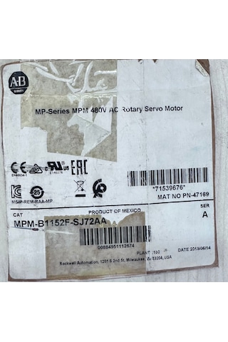 Allen Bradley Mpm-b1152f-sj72aa Servo Motor