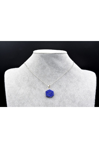 Hakiki Doğal Lapis Lazuli Kolye Ucu 015 Beyaz