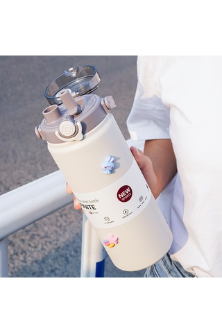 316 Paslanmaz Çelik Termos Bardak 1000ml Büyük Kapasiteli-yeşil