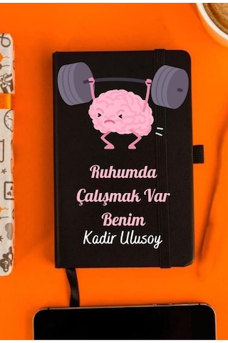 Kişiye Özel Ruhumda Çalışmak Var Benim Tasarımlı Deri Not Defteri