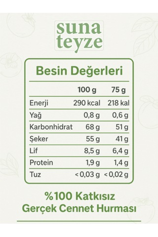 Suna Teyze Cennet Hurması Kuru Meyve Cipsi 75 G