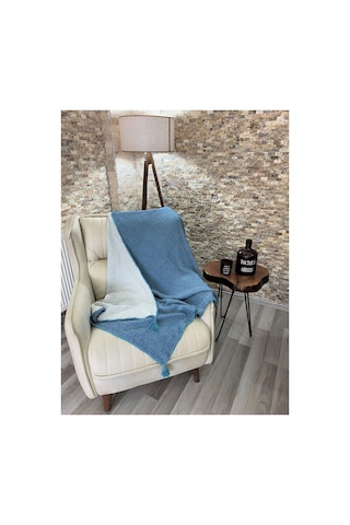 Müslin Koltuk Şalı / Tv Battaniyesi %100 Pamuk 120x180 Cm Petrol