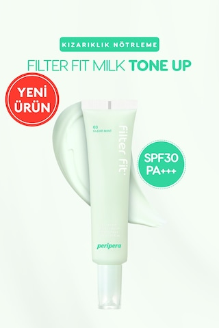 Peripera Filter Fit Milk Tone Up Kızarıklıkları Nötrleyen Ton Eşitleyici Krem SPF30 003 Clear Mint