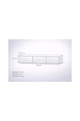 Mdf Silenzio Tv Ünitesi 180 Cm - Sis Gri Gri