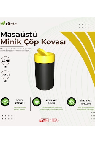 Masaüstü Şık Minik Çöp Kovası Tezgah Masa Üstü Zarif Mini Kağıt Atık Kutusu