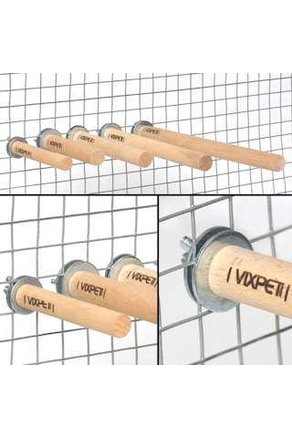 Vixpet Papağan Tünekleri - Muhabbet Kuşu Tünekleri 13 CM Uzunluk 12 MM Çap