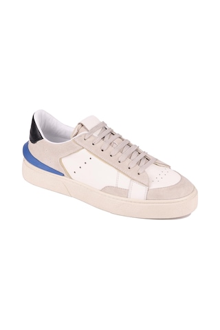 Shoetyle - Bej Süet, Beyaz Deri Bağcıklı Erkek Sneaker 666-23-1252 Deri Beyaz