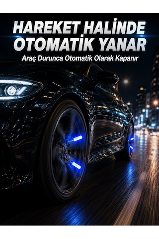 Mey İthalat Hareketle Yanan Led Sibop Işığı 4'lü Araç Lastik Lambası