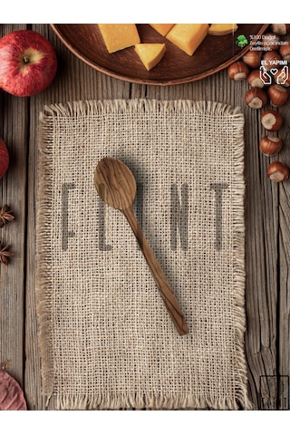 Zeytin Ağacı El Yapımı Tahta Ahşap Kaşık Tatlı Mama Kaşığı 17cm