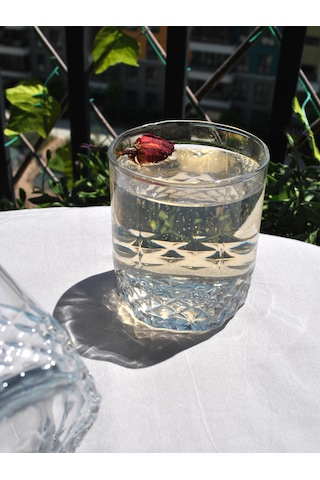 6'lı Cam Meşrubat Bardağı Su Kokteyl Soğuk Kahve Bardak 340 Ml