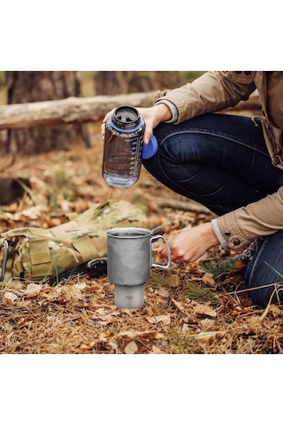 Pazly Lixada Mini Titanyum Alkol Ocak, Hafif Sıvı Ruh Alkol Ocak Fırını Açık Gümüş