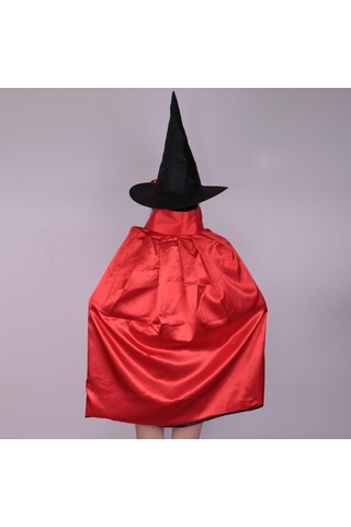 Suntek Yetişkin Çocuklar Saten Sihirbaz Cadı Pelerini 70-santim-kırmızı