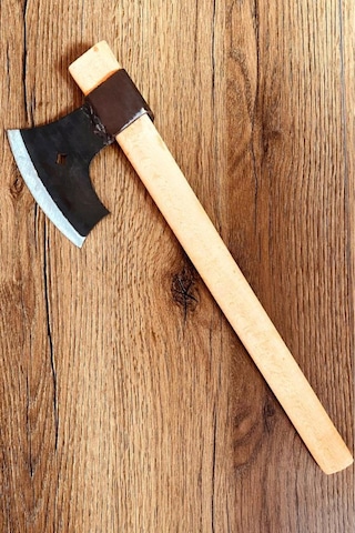 45 Cm Ahşap Kayın Saplı Metal Nacak Odun Kemik Kesme Kırma Kamp Baltası