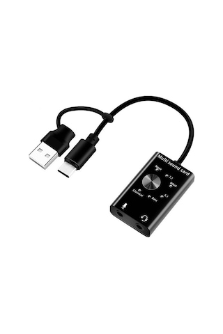 5259 7.1 3.5mm Kulaklık Mikrofon Type C Usb Ses Kartı Multii Fonk