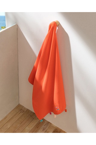 Madame Coco Pitou %100 Pamuk Plaj Havlusu - Turuncu - 70x150 Cm 8684427310861 Çok Renkli