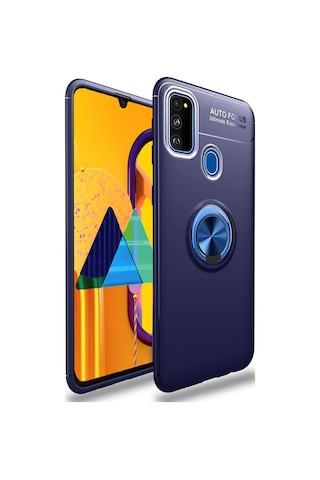 Samsung Galaxy Uyumlu M31 Kılıf Yüzüklü Tam Korumalı Silikon Kapak