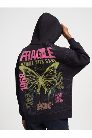 Oversize Kadın Sweatshirt Siyah