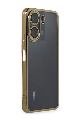 Xiaomi Redmi 13c Kılıf Razer Lensli Silikon - Gold