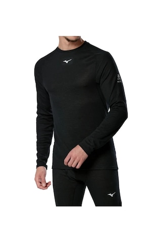 Mizuno Premium Merino Wool Crew Erkek Termal Ve Yün İçlik Siyah Çok Renkli