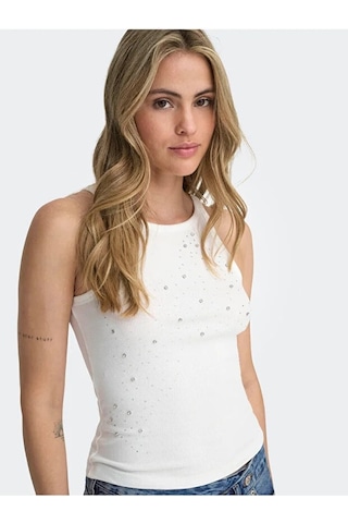 Only Onlfiliz S/l Stone Tank Top Box Kadın Bluz 15368917 Beyaz