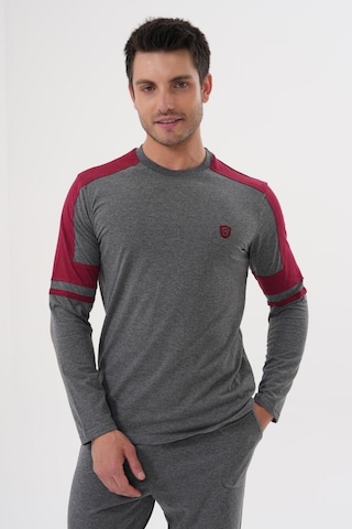 Mecit Pijama Mecit 2990 Erkek Füme Uzun Kollu Pijama Takımı Füme
