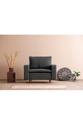 Lungo Modüler Berjer - Koyu Gri Keten Koyu Gri