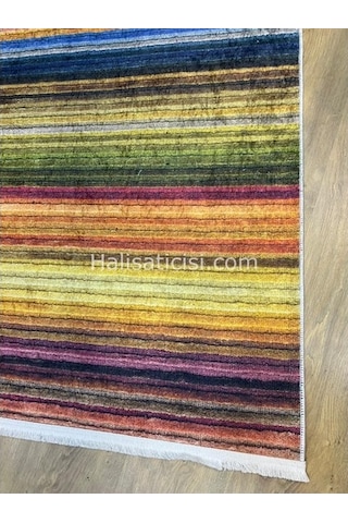 Salerno Çamaşır Makinesinde Yıkanabilir Kilim Halı Hs1008 Çok Renkli