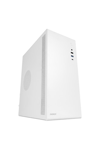 Everest K250 Peak 250W Micro Psu Audio Kompakt Mid-Tower Bilgisayar Kasası Beyaz