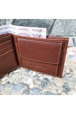 Gvnbag Hakiki Deri Erkek Bozuk Para Gözlü Taba Cüzdan Gvn-0133