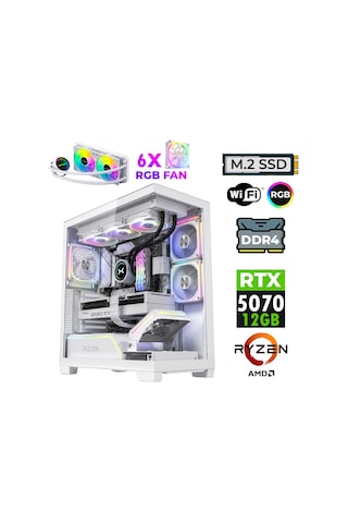 Xaser JETT X40 R7-5700X 32 GB 1 TB M.2 NVMe SSD 12 GB RTX5070 Free Dos Masaüstü Oyuncu Bilgisayarı