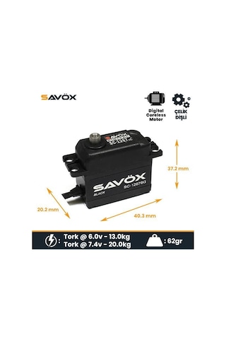 Savox Sc-1267sg-be Black Edition Digital Servo With Soft Start Coreless Motor High Voltage Çelik Dişli